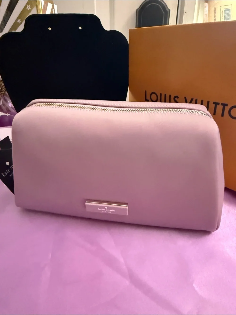 kate spade Pink Smooth Zip Cosmetic Case